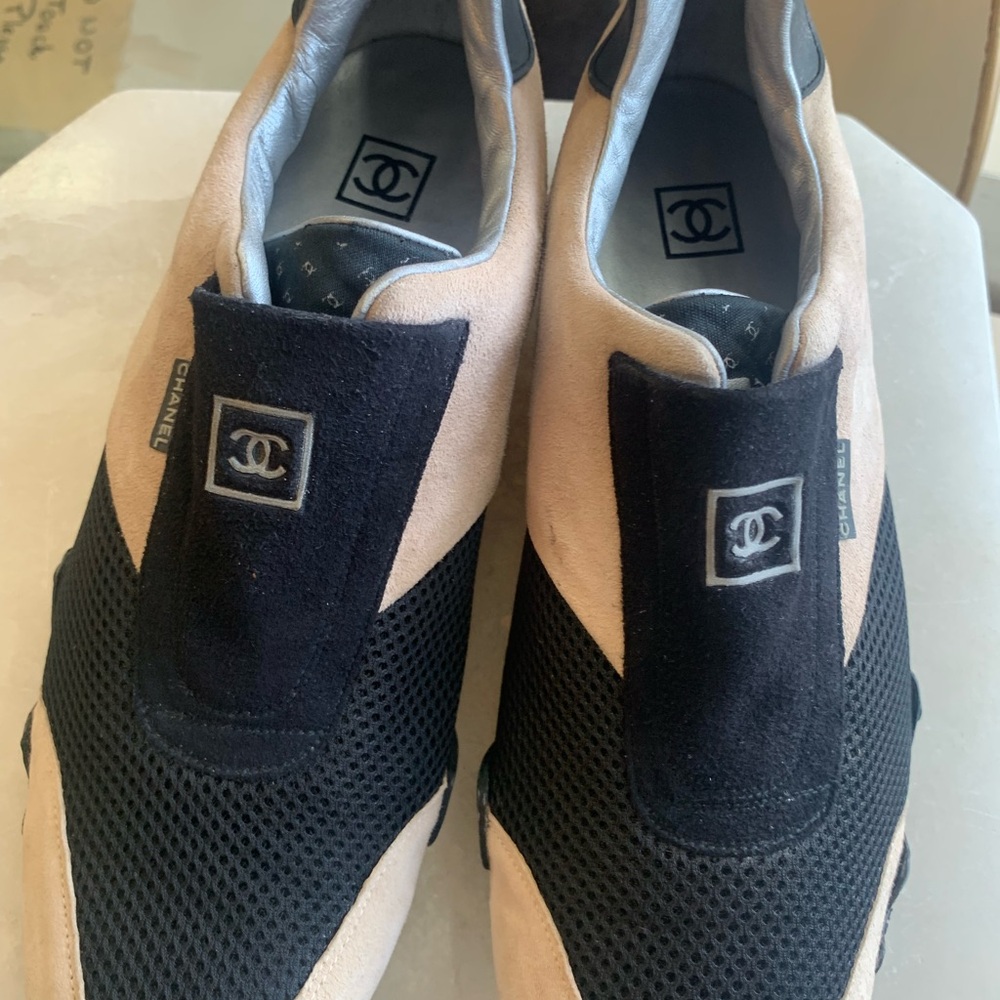 Chanel Women’s Black and Tan Sneakers